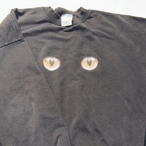 Gildan Blue Bar on a Black Sweatshirt with‎ Cat Eye Graphic